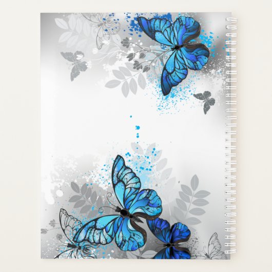 Mooie blauwe vlinder-plant planner (Achterkant)