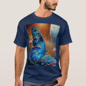 Mooie blauwe vlinder t-shirt (Voorkant)