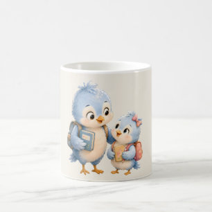 Mooie blauwe vogel accent koffiemok