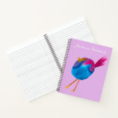 Mooie blauwe vogel aquarel notitieboek (Binnen)