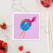 Mooie blauwe vogel aquarel servet (Insitu)