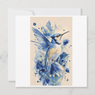 mooie blauwe vogel  kaart