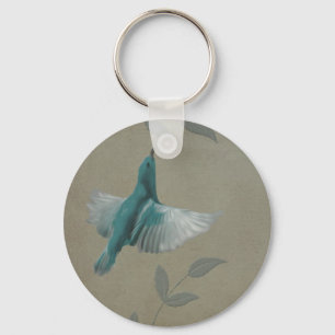 Mooie blauwe vogel sleutelhanger
