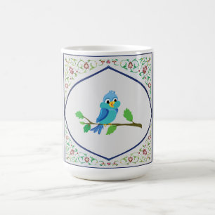 Mooie Blauwe Vogel Wandtapijt Koffiemok
