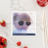 Mooie blauwe vrolijke kerst papier servetten (Insitu)