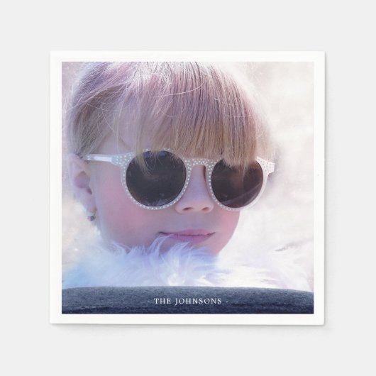 Mooie blauwe vrolijke kerst papier servetten (Voorkant)