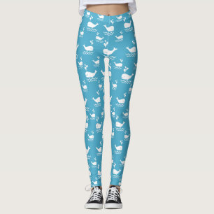 Mooie Blauwe Walvis Naadloos Oceaanpatroon (2) Leggings