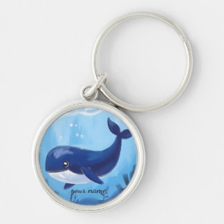 Mooie Blauwe Walvis Sleutelhanger