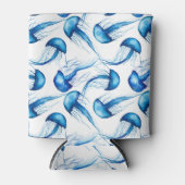 Mooie Blauwe Waterverf Kwallen | KOELBOX Blikjeskoeler (Voorkant)