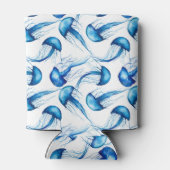 Mooie Blauwe Waterverf Kwallen | KOELBOX Blikjeskoeler (Achterkant)