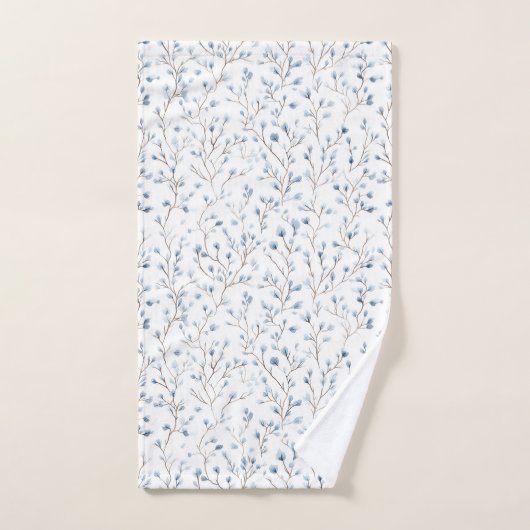 Mooie Blauwe Witte Bloemen Bad Handdoek (Handdoek)