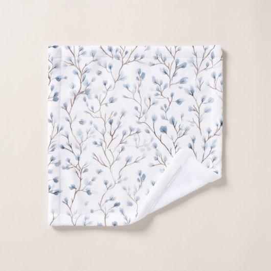 Mooie Blauwe Witte Bloemen Bad Handdoek (Wasdoekje)