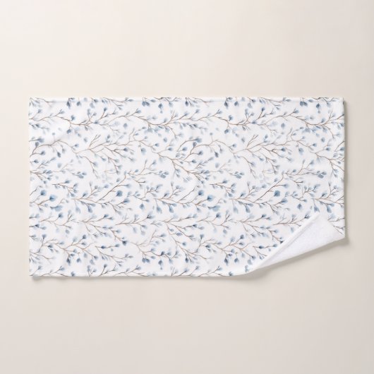 Mooie Blauwe Witte Bloemen Bad Handdoek (Handdoek)