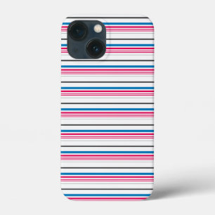 Mooie blauwe witte strepen iPhone 13 mini hoesje