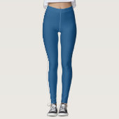 Mooie Blauwe Witte Stripe Leggings (Voorkant)