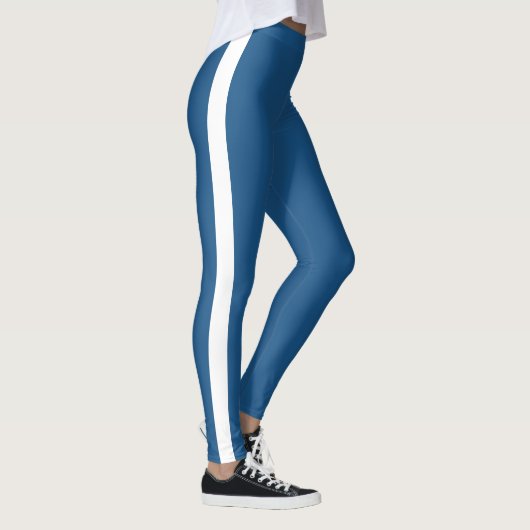 Mooie Blauwe Witte Stripe Leggings (Rechts)