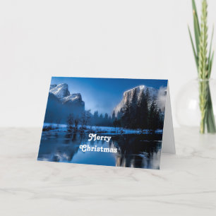 Mooie blauwe Yellowstone foto kerst Feestdagen Kaart
