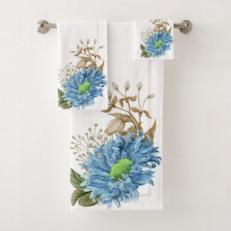 Mooie blauwe zonnebloem bad handdoek