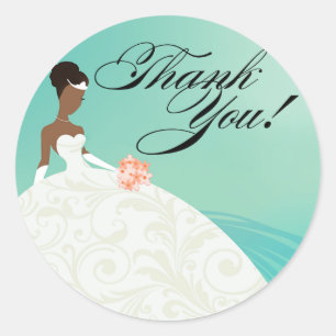 Mooie Blauwgroen en Witte Luxe Dank u Ronde Sticker