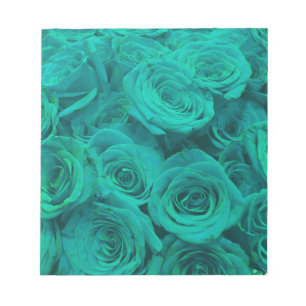 Mooie blauwgroen groene rozen blauwgroen bloemen notitieblok