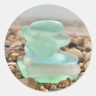 Mooie Blauwgroen Zeeen blikvangers Ronde Sticker