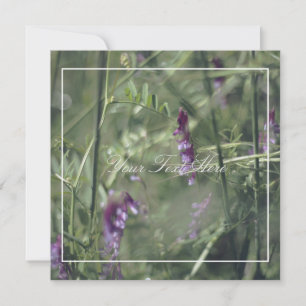 Mooie Bleke paarse bloemen Jouw tekst platte Kaart
