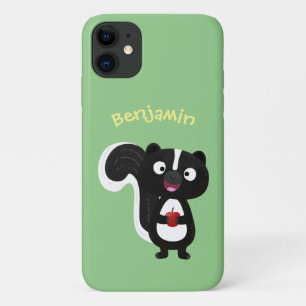 Mooie blije stinkdier cartoonillustratie iPhone 11 hoesje