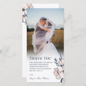 Mooie blindheid en blauwe bloemen bruiloft Dank je Bedankkaart (Voorkant / Achterkant)