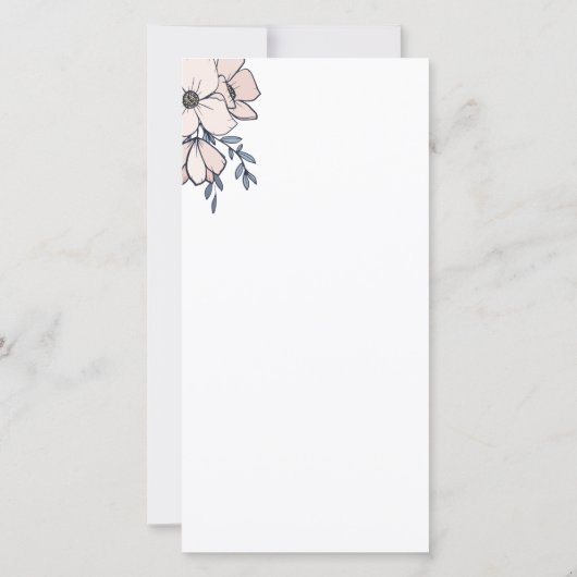 Mooie blindheid en blauwe bloemen bruiloft Dank je Bedankkaart (Achterkant)