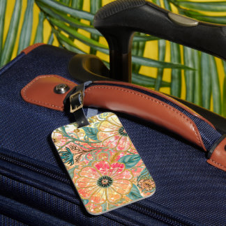 Mooie Bloeiende Bloemen met Kleurrijk Ontwerp Bagagelabel