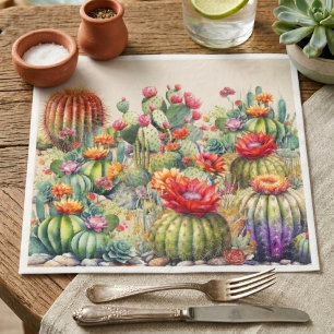 Mooie Bloeiende Cactussen  Servet
