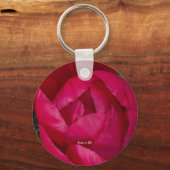 Mooie bloeiende rode pioen sleutelhanger (Achterkant)