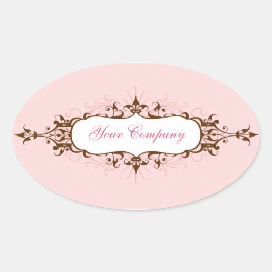 Mooie bloeiende Sticker roze & bruin (Voorkant)