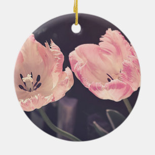 Mooie Bloeiende Tulpen -Persoonlijk Keramisch Ornament