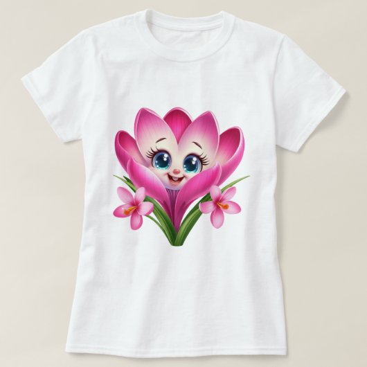 Mooie Bloem Dames Basic T-Shirt (Design voorkant)