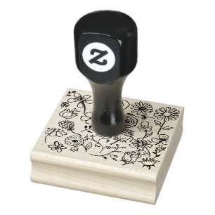 mooie bloem en ander ontwerp rubberstempel