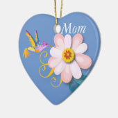 Mooie bloem en Moederdag van vochtige vogels Keramisch Ornament (Links)