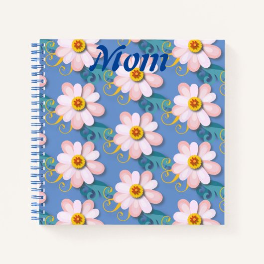 Mooie bloem en Moederdag van vochtige vogels Notitieboek (Voorkant)