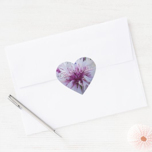 Mooie bloem. hart sticker (Envelop)