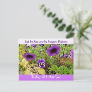 Mooie bloem "Ik mis je" Groetkaart Briefkaart