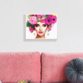 Mooie Bloem Lady Canvas Print (Insitu (Woonkamer))
