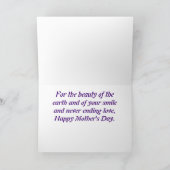 Mooie bloem Moederdag kaart (Binnen)