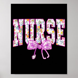 Mooie bloem Nk verpleegster Coquette strik stethos Poster