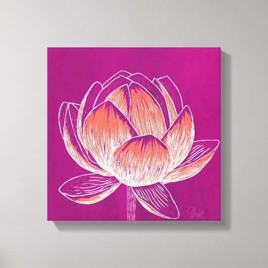 Mooie bloem ontwerp Lotus No. 2 Canvas Afdruk (Voorkant)