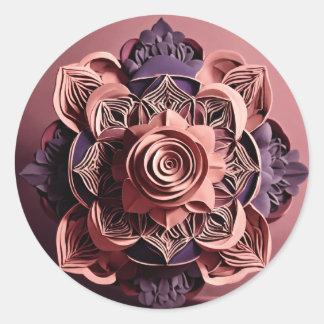 Mooie Bloem Ontwerp Ronde Stickers