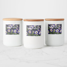 Mooie bloem quote voedselcontainer etiket