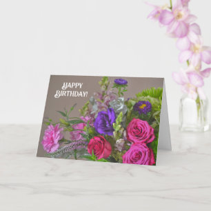 Mooie Bloem Rozen Boeket Verjaardagskaart Kaart