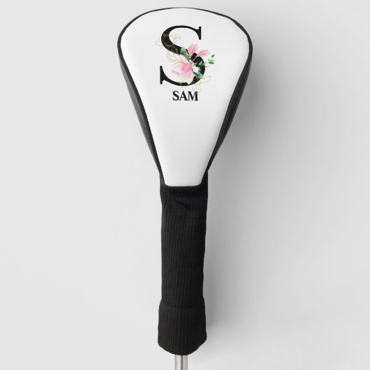 Mooie Bloem S Initiele Monogram Golfheadcover (Voorkant)