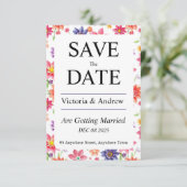 Mooie bloem save the date (Staand voorkant)