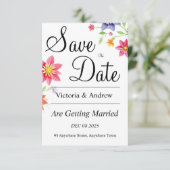 Mooie bloem save the Date (Staand voorkant)